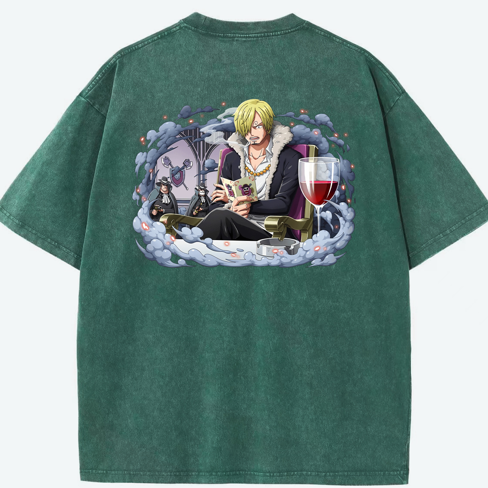 ワンピース サンジ ONE PIECE Sanji 綿100% ヴィンテージ風 半袖Tシャツ（背面プリント）